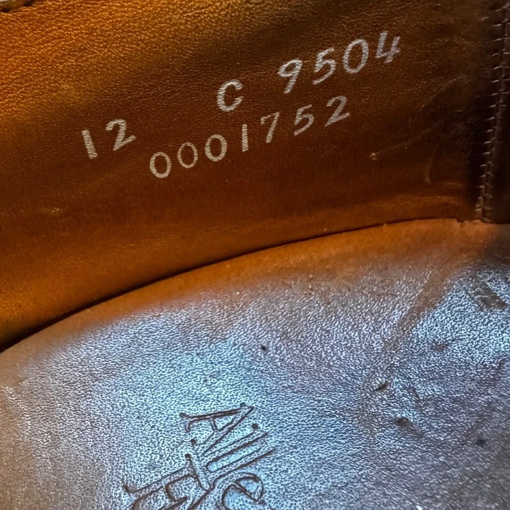 Allen Edmonds‎ Kennett Men 12 C Black Leather Moc Toe Blucher Dress Shoes